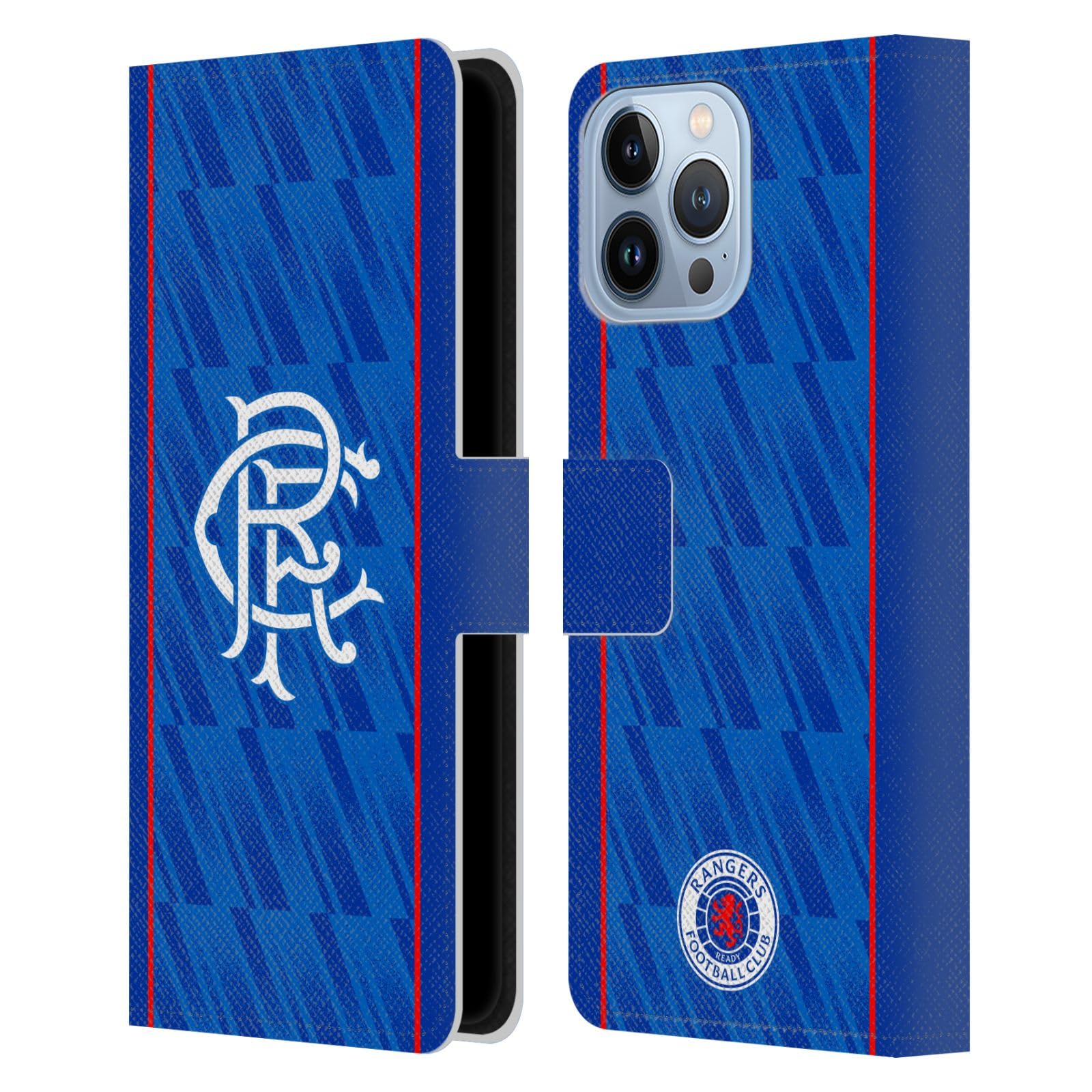 Head Case Designs Officially Licensed Rangers FC Home 2024/25 Kit Leather Wallet Case Compatible With Apple iPhone 13 Pro Max