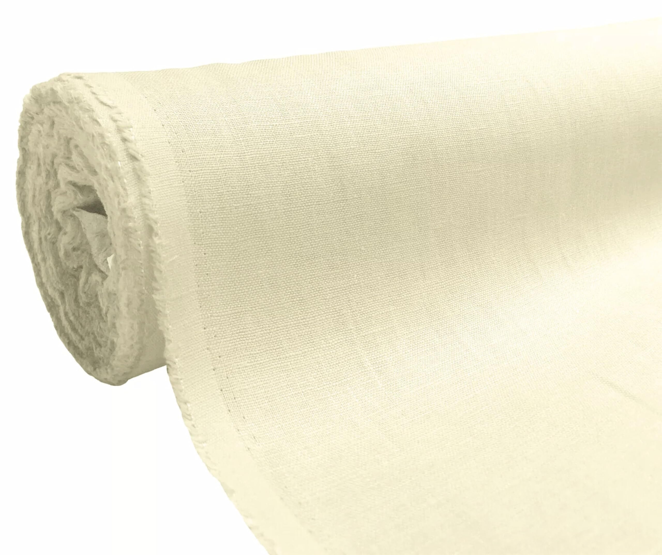 A-Express Natural Pure 100% Linen Fabric Soft Material Vintage Dressmaking Fashion Flax Bag 140cm Wide - Sample 10cm x 10cm Cream