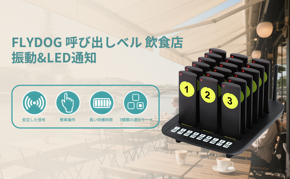 Amazon.co.jp: FLYDOG 呼び出しベル ワイヤレス 業務用セット【電波法