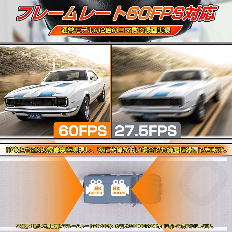 AKEEYO AKY-X6 ミラー型ドライブレコーダー 前後カメラ 60fps 60FPS 高フレームレート 想像を超えた滑らかさ ドライブ