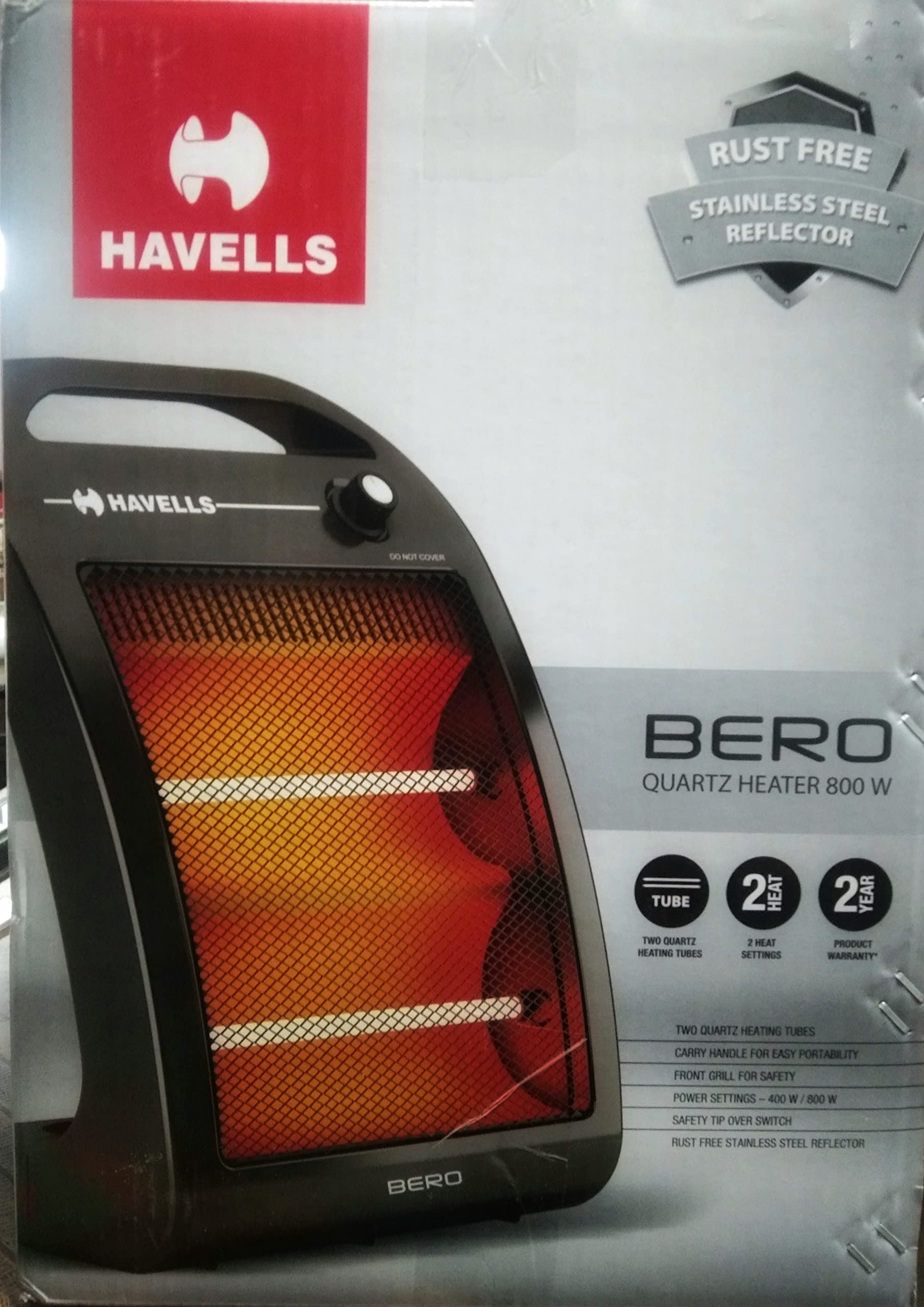 Havells Bero Quartz Heater Black 800 watt 2 Heat Settings 2 Year Product  Warranty : Amazon.in: Home u0026 Kitchen