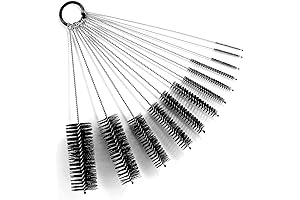 12-Piece Black Nylon Cleaning Brush Set for Diverse Cleaning Tasks