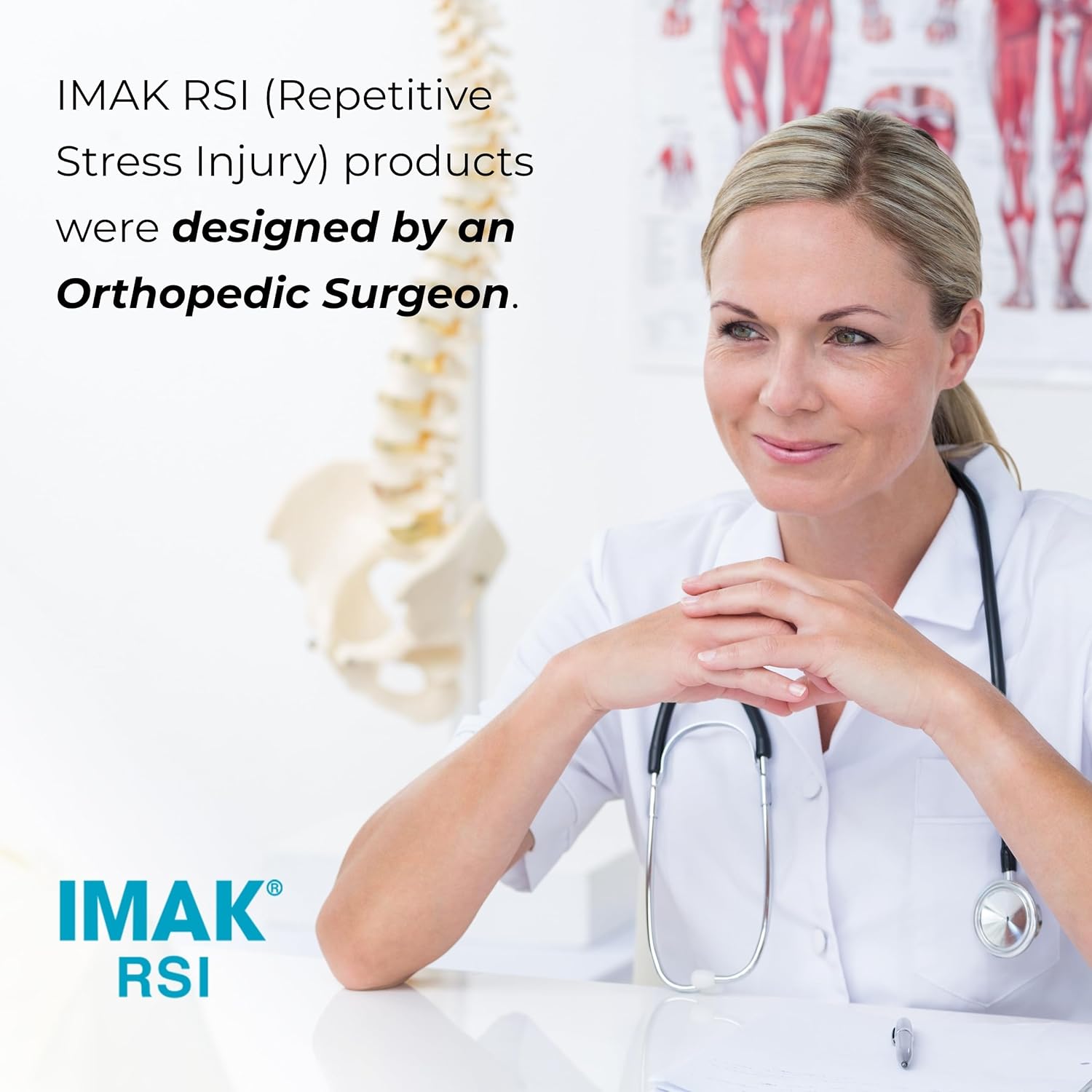 Brownmed IMAK RSI Elbow Support - Elbow Brace & Stabilizer - Nighttime Splint for Pain Relief
