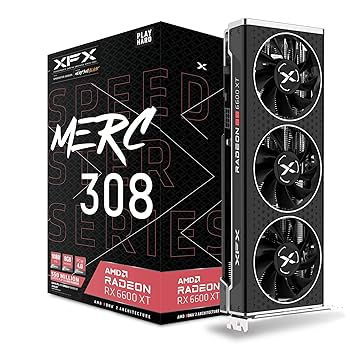 Radeon RX 6600グラフィックカード Amazon | XFX Speedster MERC308 Radeon RX 6600 XT ブラック