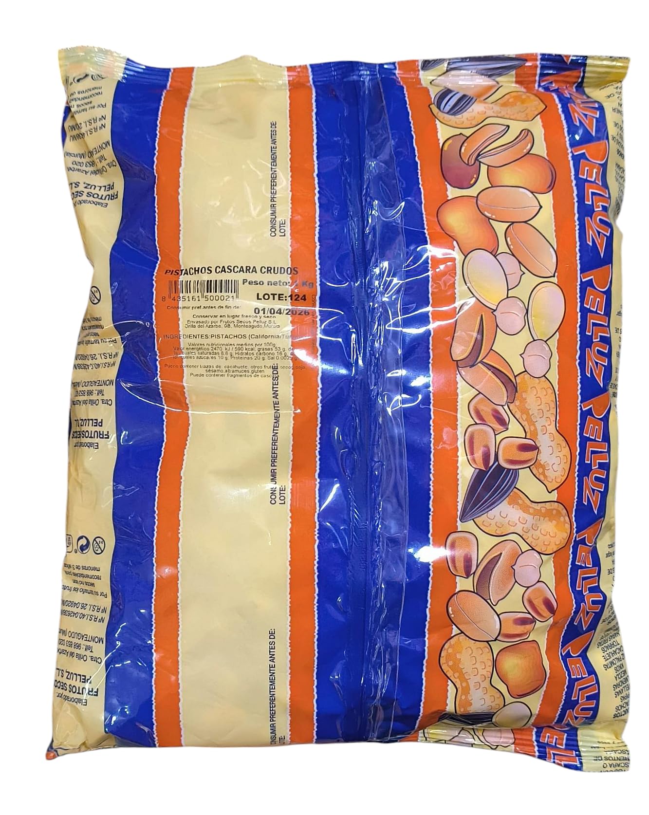 Pistachos Crudos con Cascara 1 Kg - Pelluz - Pistacho crudo - Pistachos naturales