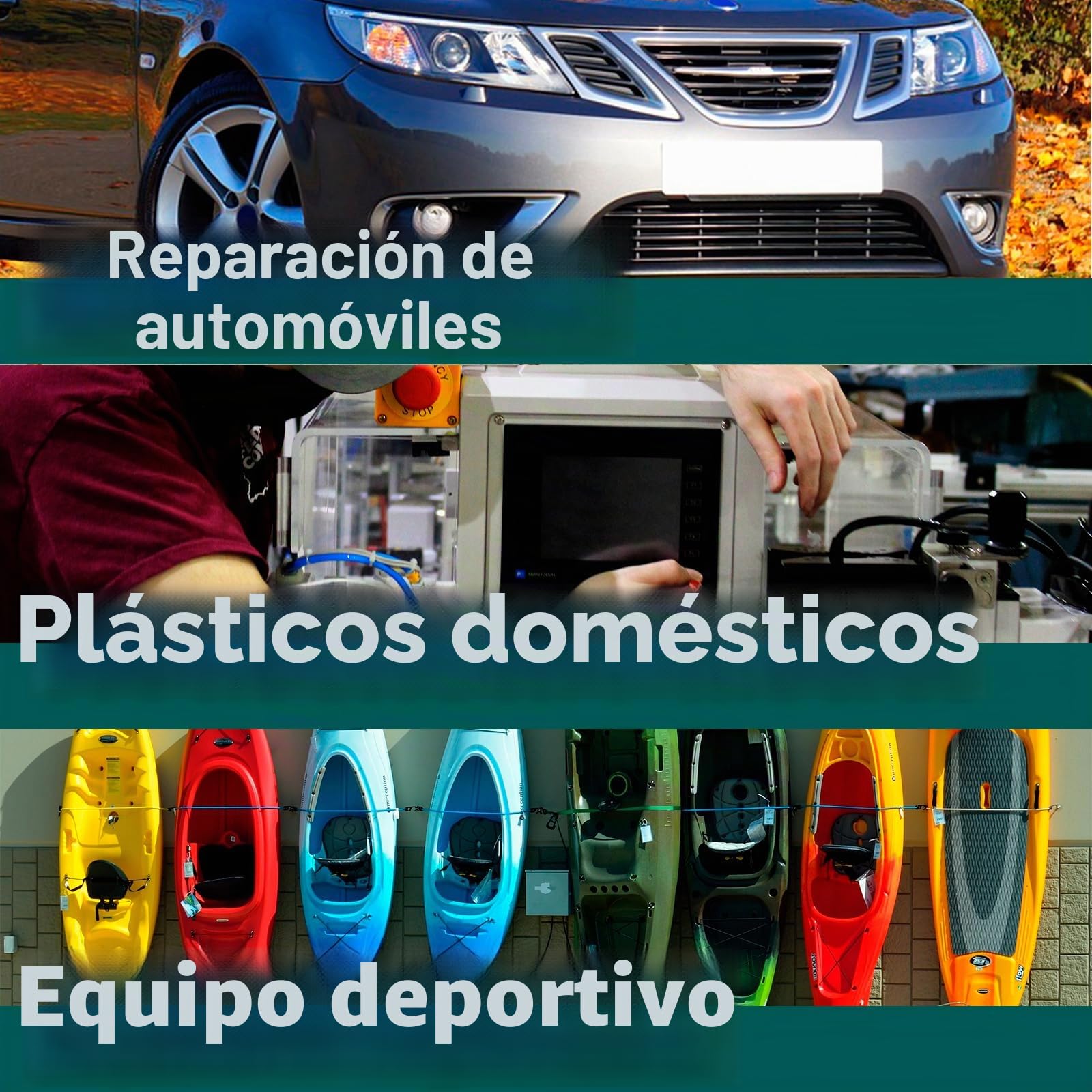 YIHUA 960-IV soldador de plastico soldar plastico con interruptor luz indicadora 3 puntas 20/20 varillas de plástico negro y blanco para soldadura de plástico tanque de combustible reparación(EU Plug)