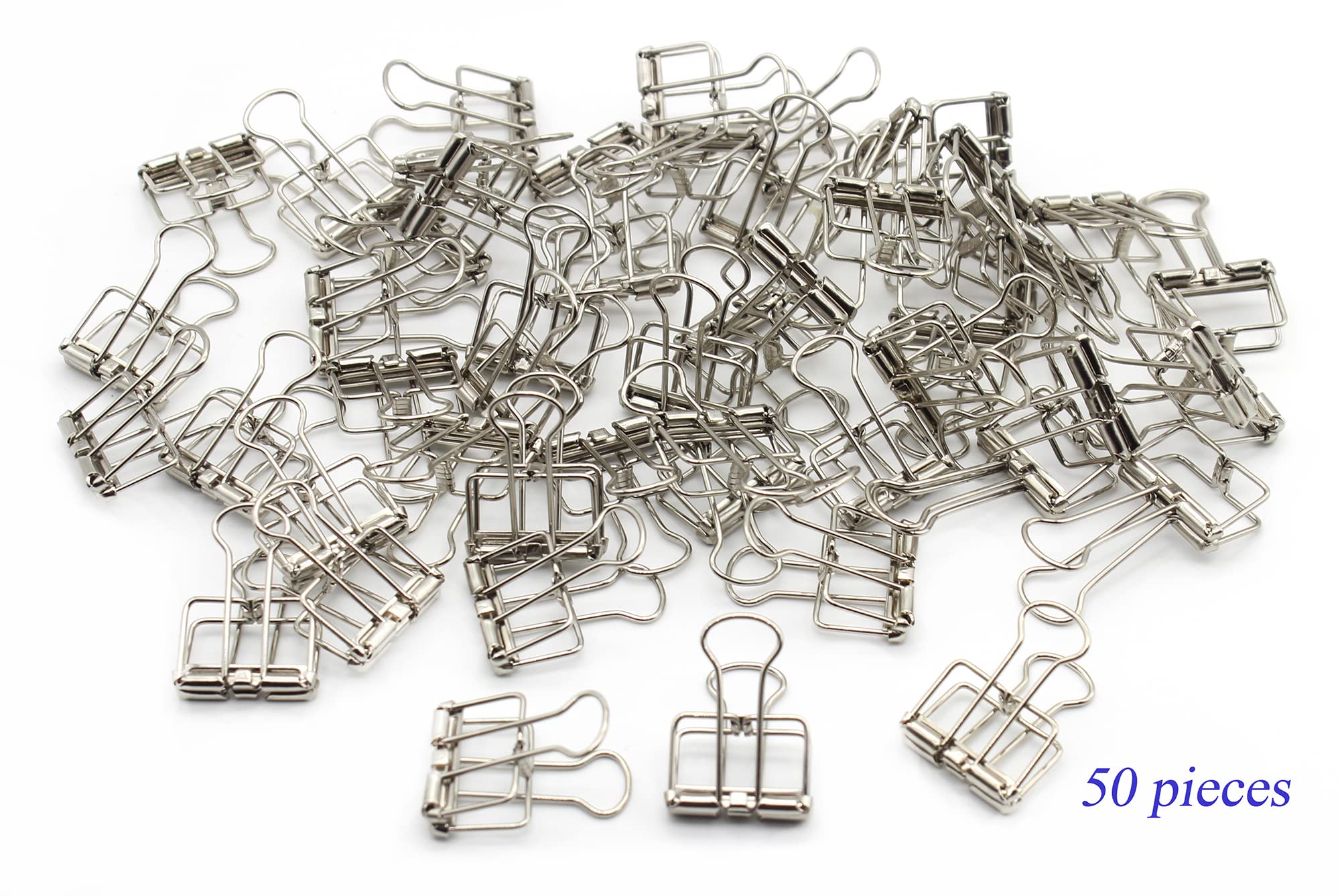 50 Stück Mehrzweck-Metalldraht-Binderklammern, lange Schwanzklammer, 1,57 Zoll, Büroklammern, für Büro, Zuhause, Schule, klein, Silber-