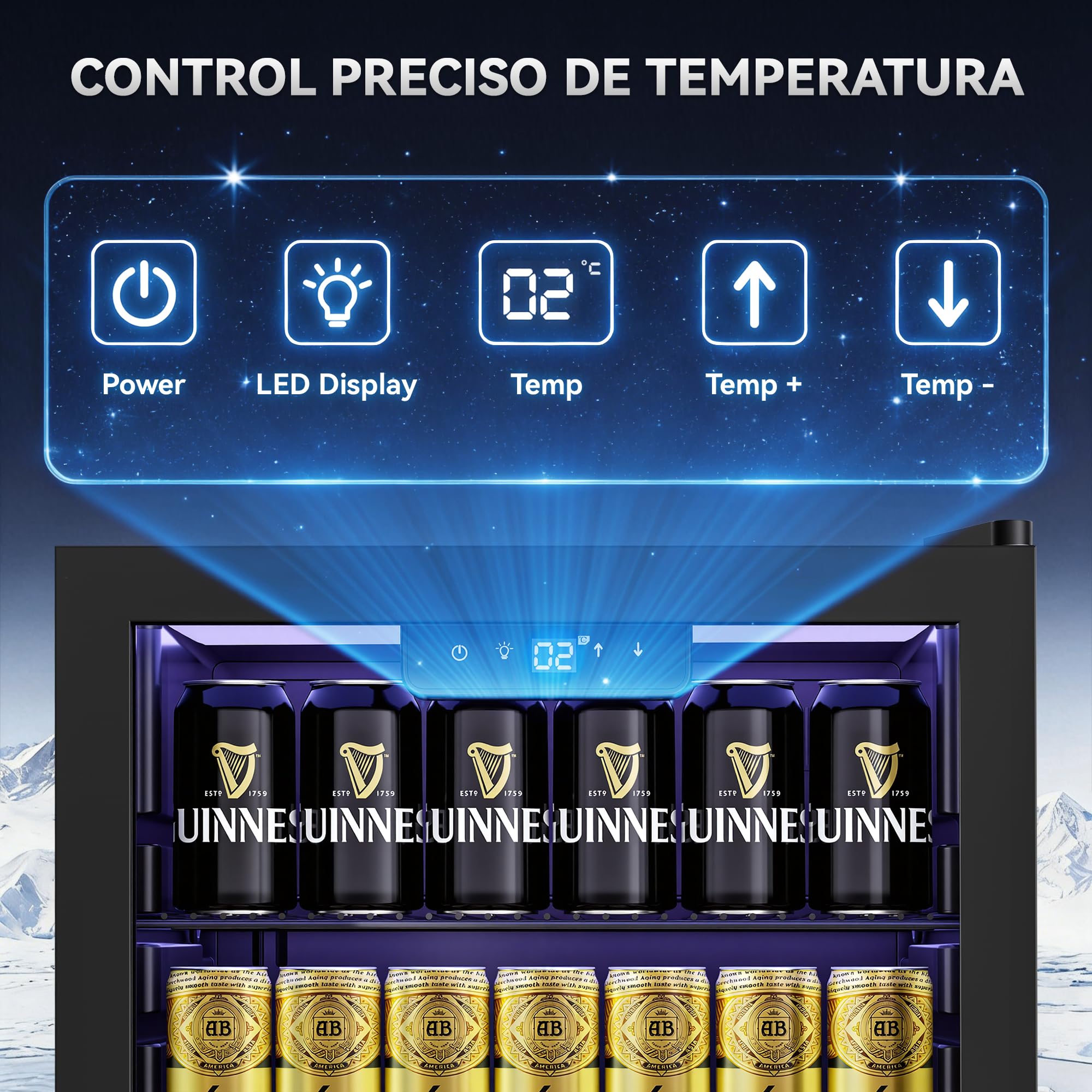 TRIUMPHKEY Frigorífico para Bebidas 86L con Puerta de Cristal, Mini Nevera para Bebidas con 4 Estantes Ajustables, Capacidad para 130 Latas, Ideal para Cerveza, Refrescos, Hogar, Bar y Oficina