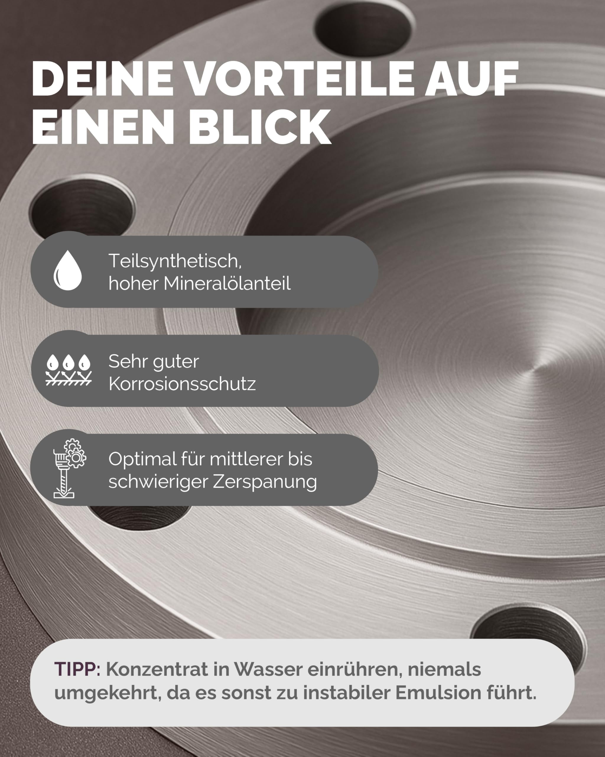 Optimal Products Kühlschmierstoff Cool Bio-422 5L - Wassermischbares Hochleistungs Kühlschmiermittel mit gutem Korrosionsschutz, Bohröl Schneidöl Metall