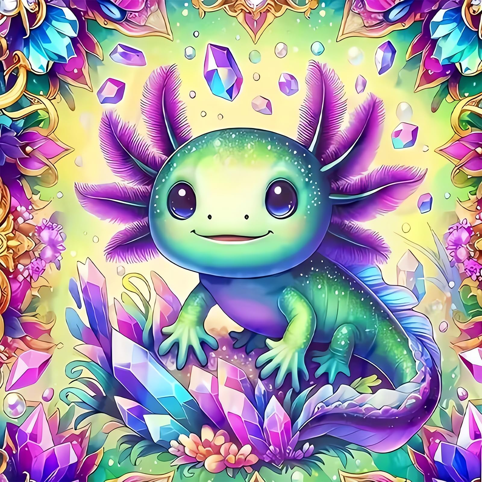 DPIDEA Eidechse Diamond Painting Bilder Runde Steine 30x30cm