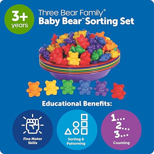 Miniatura 6 de Learning Resources Baby Bear Sorting Set - Counting Toys, Color Recognition, Fine Motor Skills, 108 Pieces, Ages 3+
