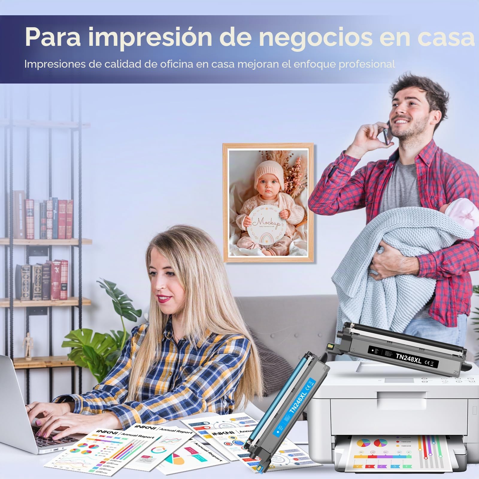 TN248XL Compatible para Brother TN-248XL TN248 para Brother MFC-L3760CDW Toner HL-L3220CWE MFC-L3740CDWE DCP-L3520CDWE DCP-L3560CDW MFC-L3740CDW, 4 Toner