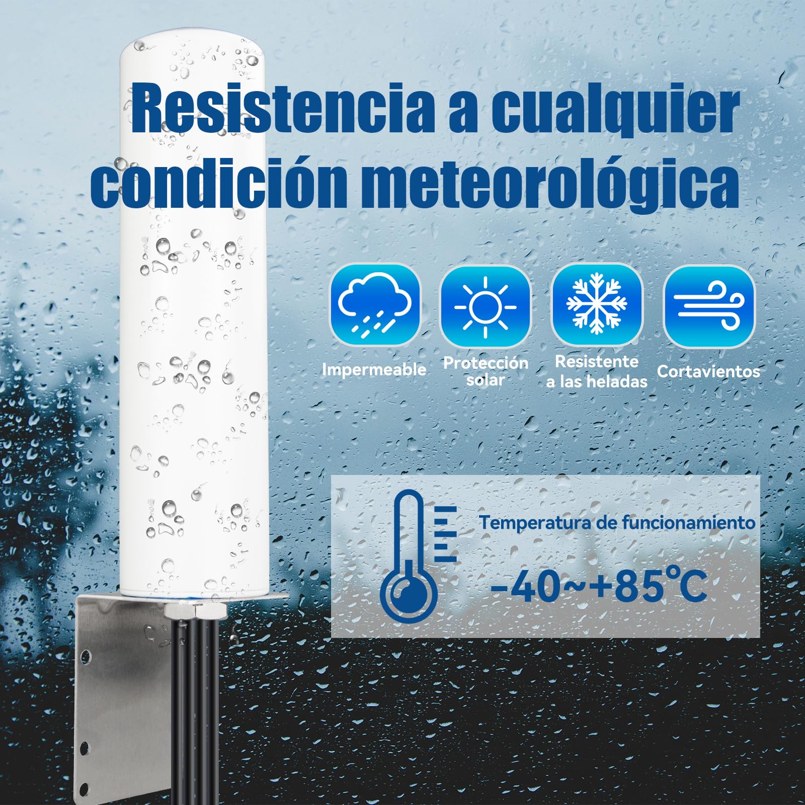 Antena 4x4 MIMO 4G LTE 5G Omnidireccional 600-6000 MHz 6dBi con Conector SMA y Adaptador TS9, Cable RG58 de 3m, Impermeable IP67 para Router Módem Gateway Hotspot T-Mobile Verizon AT&T