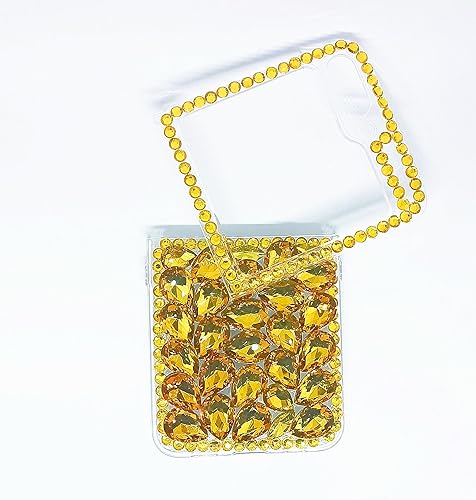 Miniatura 6 de Aikukiki Funda para Galaxy Z Flip 5, Galaxy Z Flip 5 5G, 3D hecha a mano con piedras deslumbrantes de cristal y diamantes con purpurina para Samsung