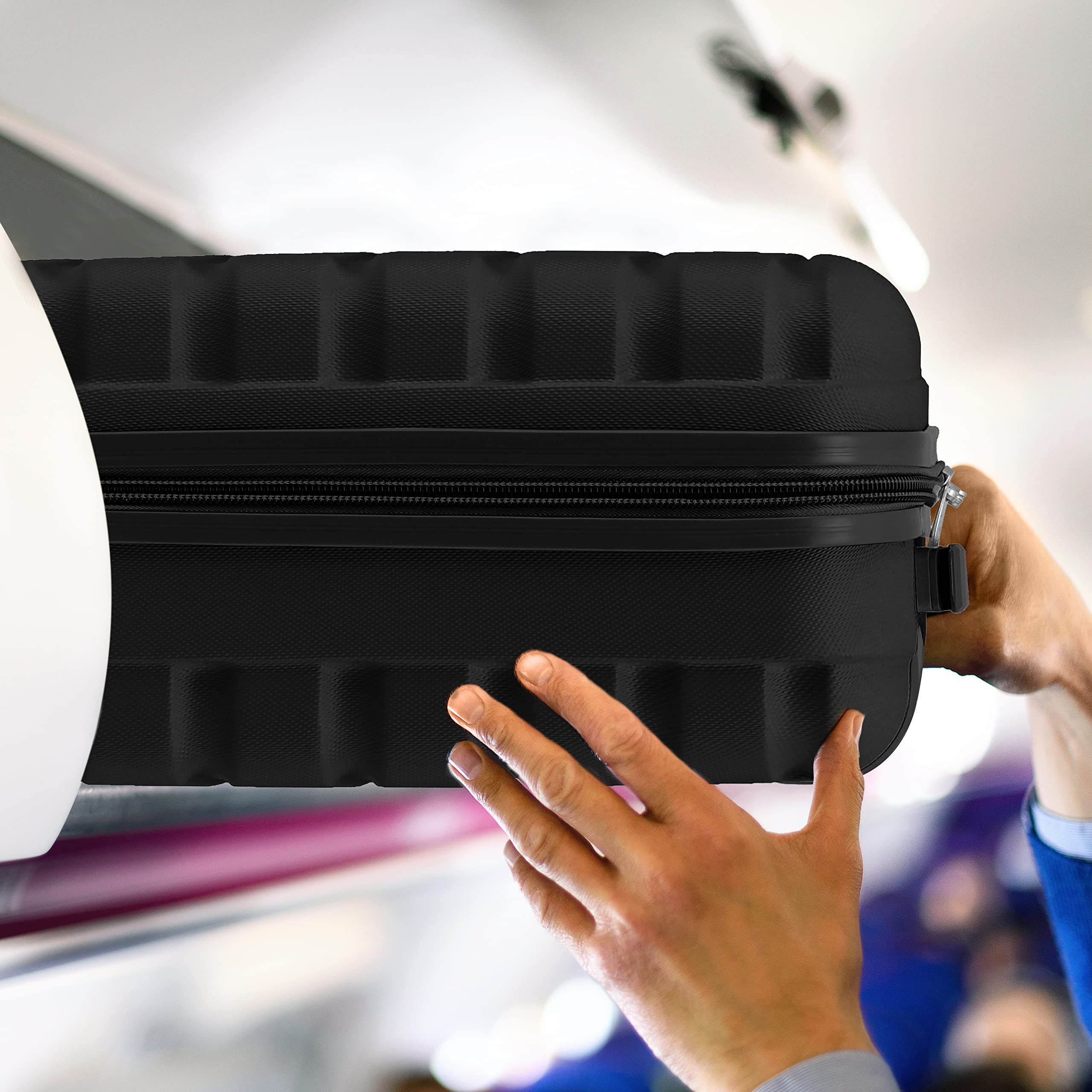 Flight Knight Suitcase Set of 2 Lightweight 4 Wheel ABS Hard Case Carry On Hand Luggage Approved for Over 100 Airlines Including British Airways, Ryanair & easyJet Approved Free Carry On 45x36x20cm
