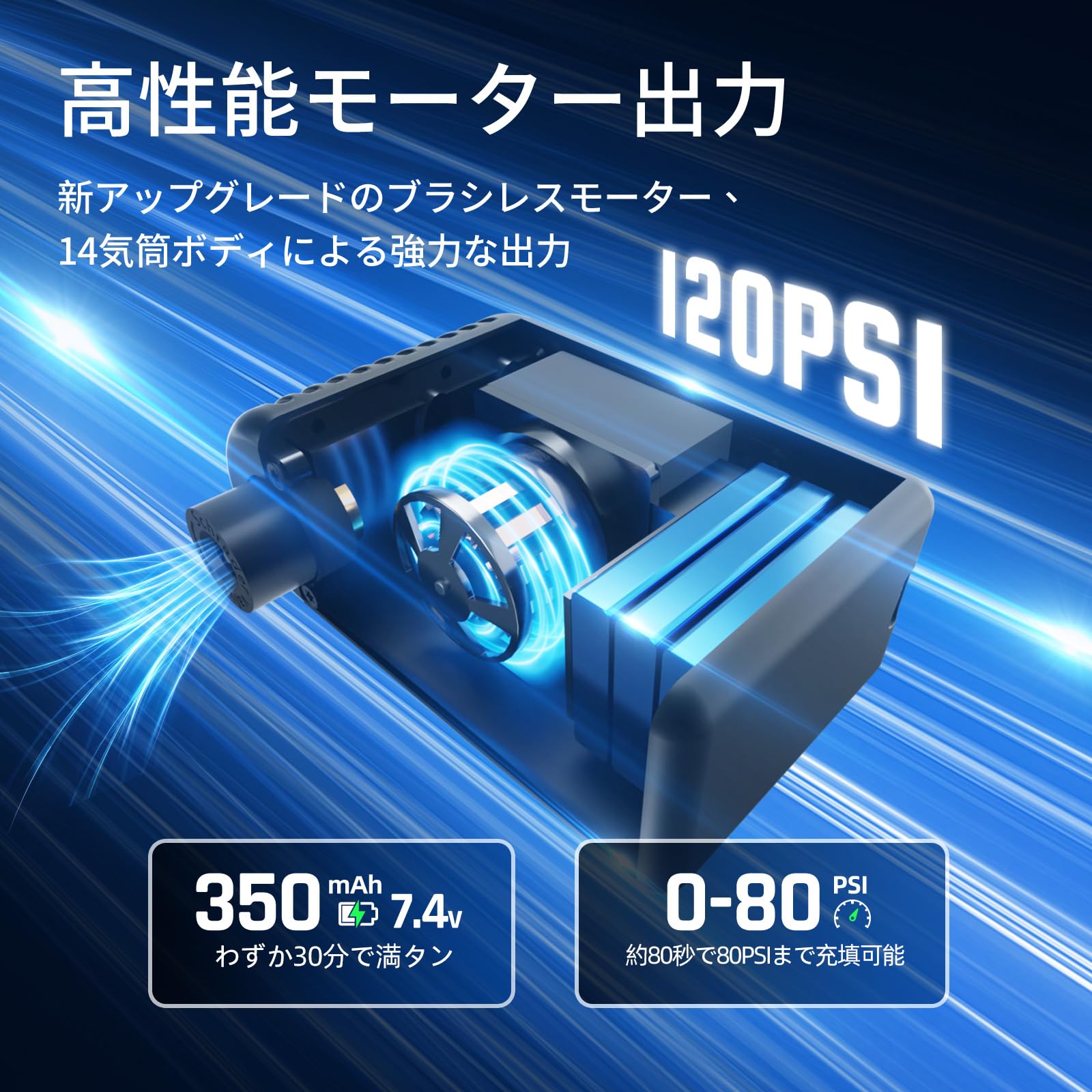 Amazon | CYCLAMI A2mini 自転車用 電動空気入れ 120PSI 気圧表示 超