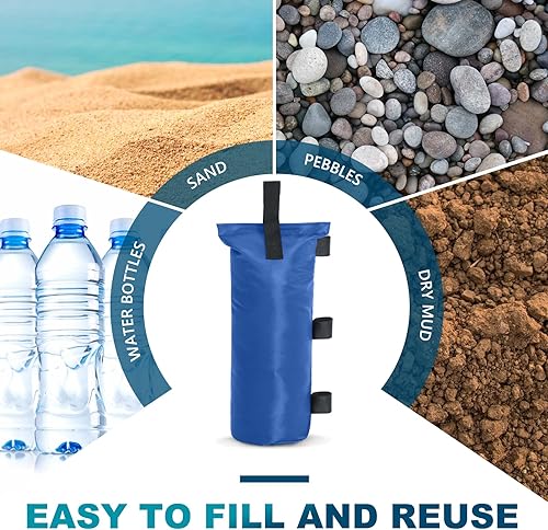 Miniatura 5 de MASTERCANOPY Sacos de arena con peso de toldo de 112 libras (9 x 14 pulgadas, azul)