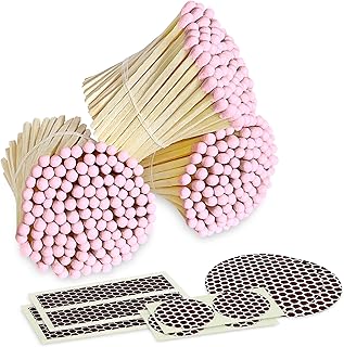 2" Light Pink Tip Safety Matches | Set of 300+ Bulk Artisan Matchsticks with Striker Stickers by Thankful Greetings| Adorable | Decorative & Unique Candle Lighting, for Home Decor, Events Giveaways
