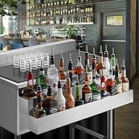 Vista 2 de GRIDMANN Riel de velocidad de doble nivel de 42 pulgadas - Soporte para botellas de licor de acero inoxidable para barras