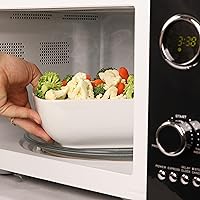 Vista 6 de Nostalgia Retro - Horno de microondas de encimera grande 800 vatios, 0.9 pies cúbicos, 12 ajustes de cocción preprogramados, reloj digital, Negro