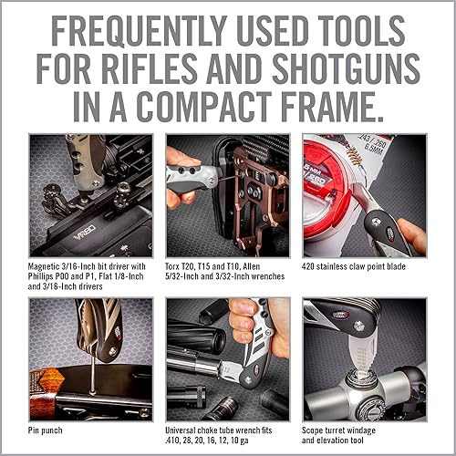 Miniatura 7 de Real Avid Herramienta de pistola, escopeta 18 en 1 y herramienta de rifle para armería y mantenimiento, kit de herramientas esenciales para pistola