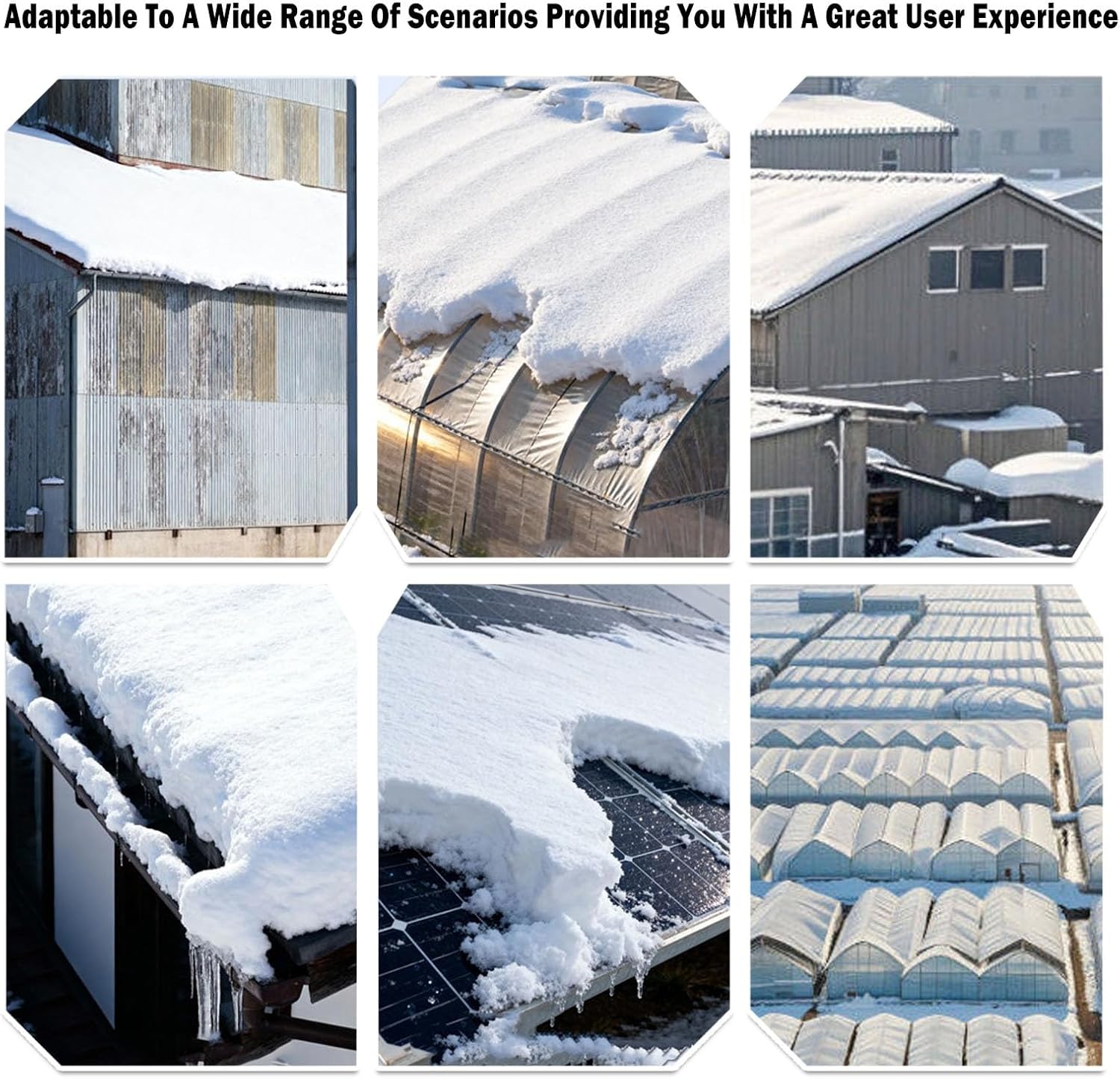 Snow Roof Rake, Easy and Quick Snow Roof Rake for Snow Removal, Prevents Ice Dams Detachable for Roofs Cars Flat Surfaces(27.5",Long157.5)