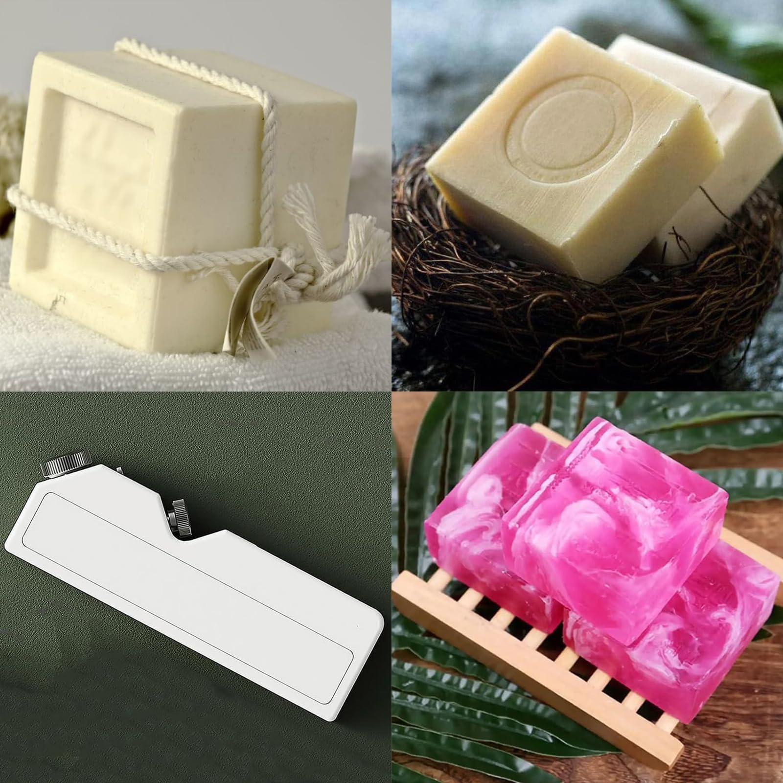 Kit De Recortadora De Jabón Artesanal, Herramienta Para Biselar Bordes De Jabón, Ángulo De 45° Y Múltiples Opciones De Biselado Con 4 Cuchillas De Estilizado Para La Fabricación De Jabón Y Velas