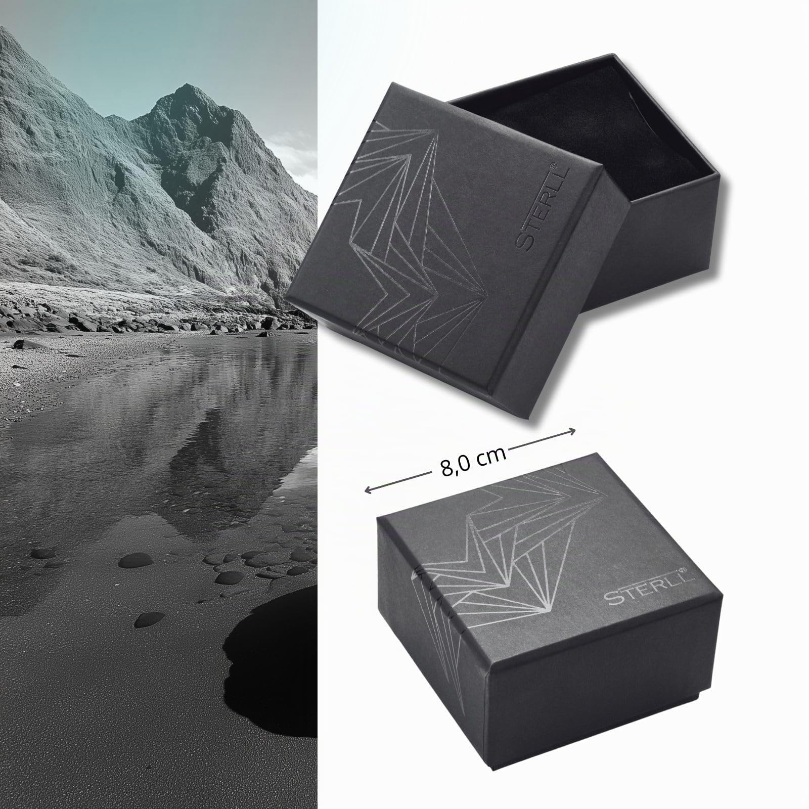 STERL, collana da l'acciaio chirurgico e l'acciaio inox possono contenere nichel.uomo, in argento 925, ideale come idea regalo per mariti o amici, con cofanetto portagioie