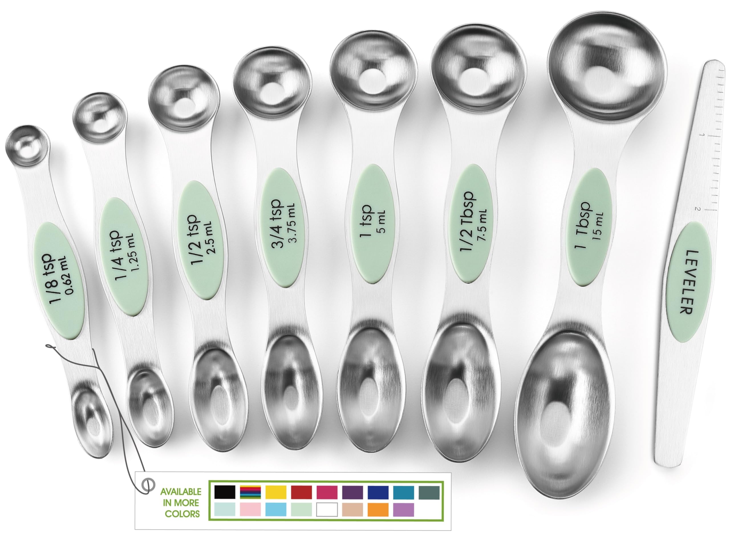 Spring Chef Stainless Steel Magnetic Measuring Spoons Set of 8, Black — Amazon image 30