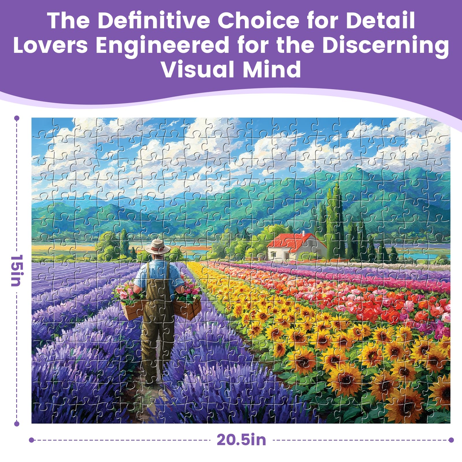 Amazon.com: 300 Piece Puzzles for Adults, Idyllic Flower Field