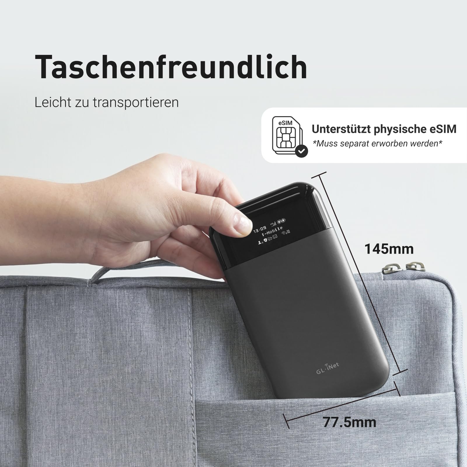 GL.iNet GL-E750V2 (MUDI) 4G LTE Tragbarer WLAN-Hotspot für Reisen | Mobiles Hotspot-Gerät, OpenWrt, OpenVPN, WireGuard, Tor, 7000 mAh, globale Version