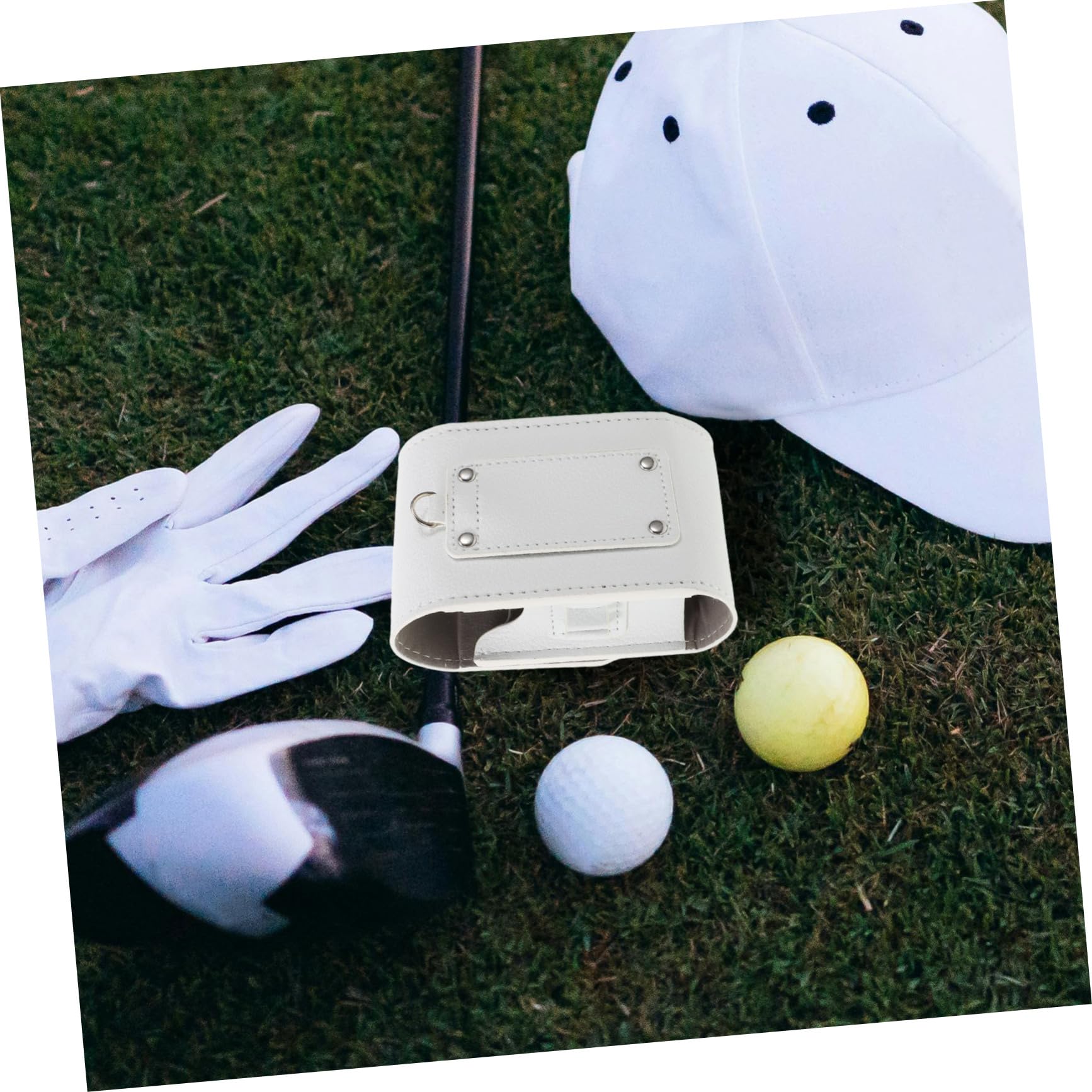 BESTonZON De Rangement pour Télémètre Petit De Golf Stockage Cas Léger Poche Mince Caddie Accessoire pour Télémètre Télémètre pour Les Jours Blanche Faux Cuir