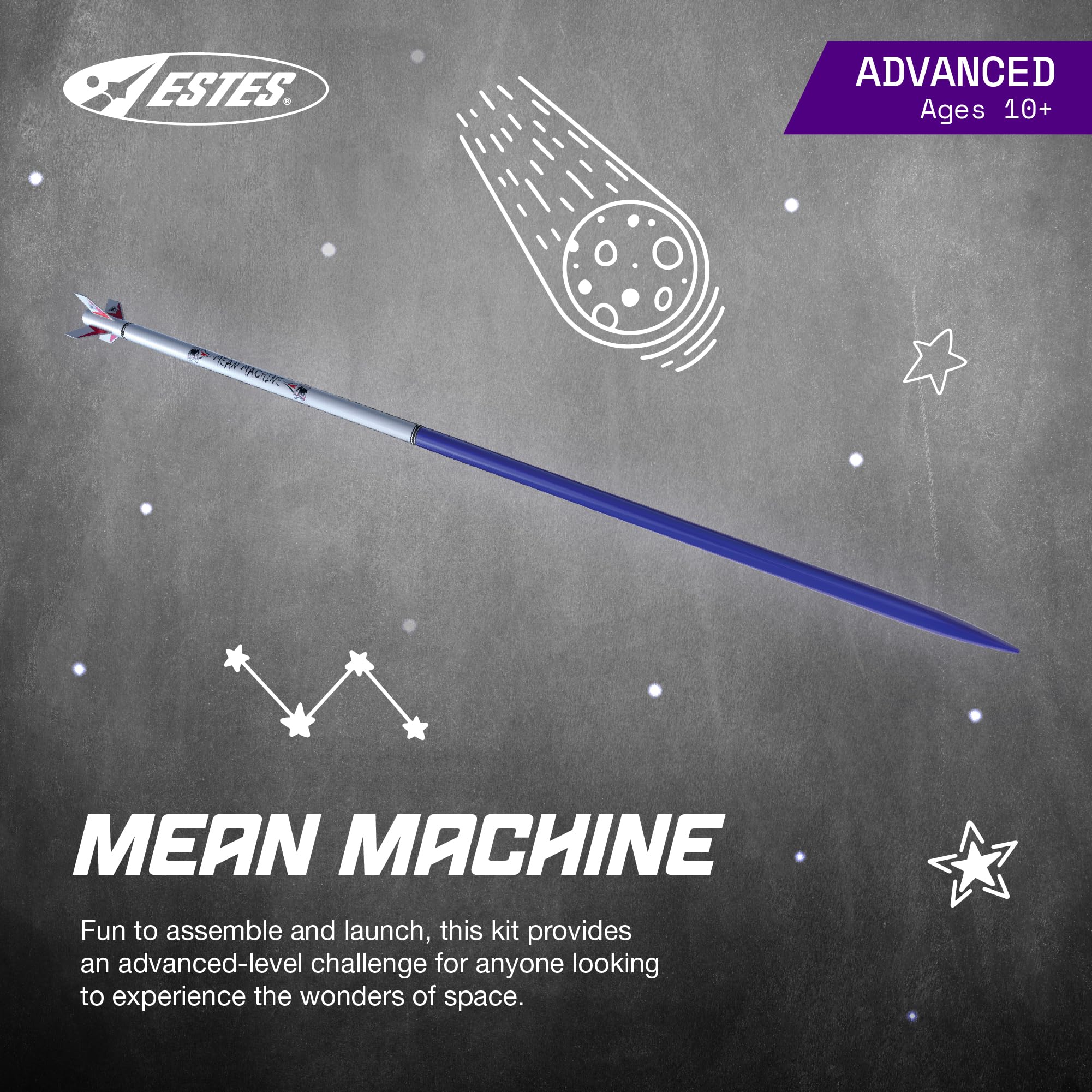 Estes 1295 Mean Machine Rocket-Building Kit, Advanced Flying-Rocket-Model Kit for Ages 10+ - Image 2