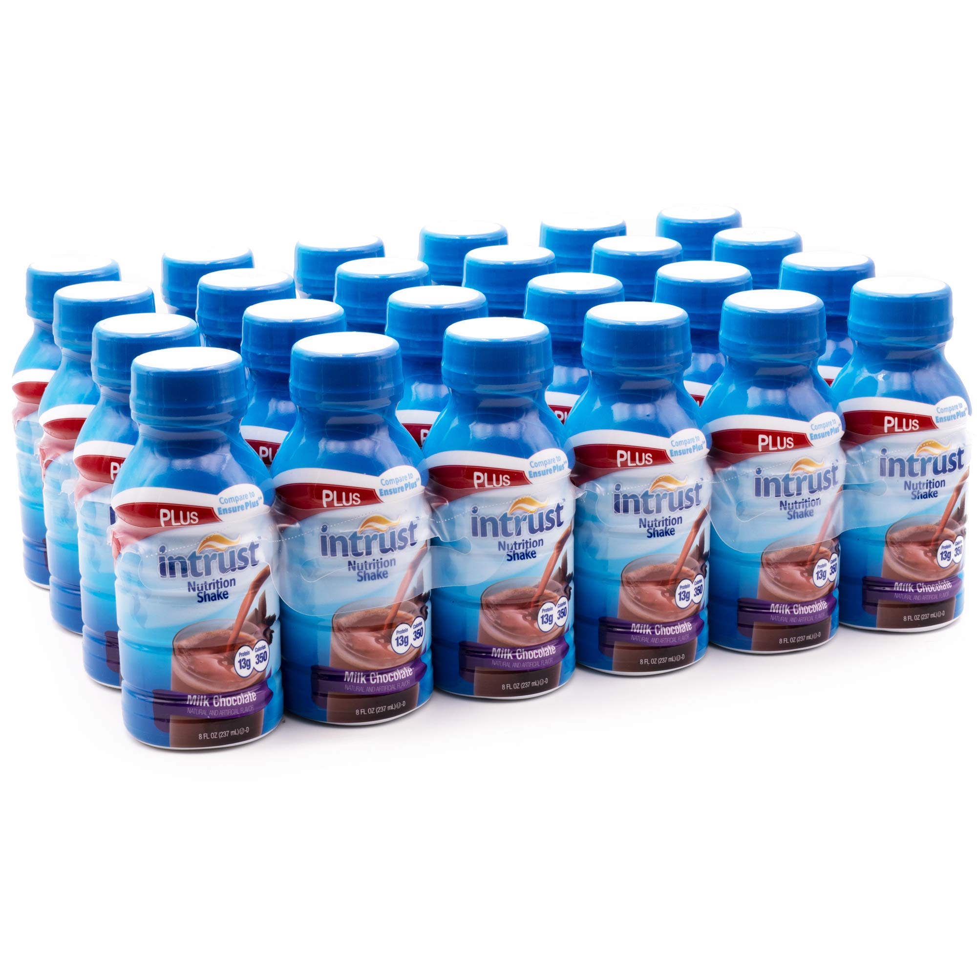Intrust PLUS Nutrition Shakes Bottle, Chocolate, 8 Fl Oz (Pack of 24), 192 Fl Oz