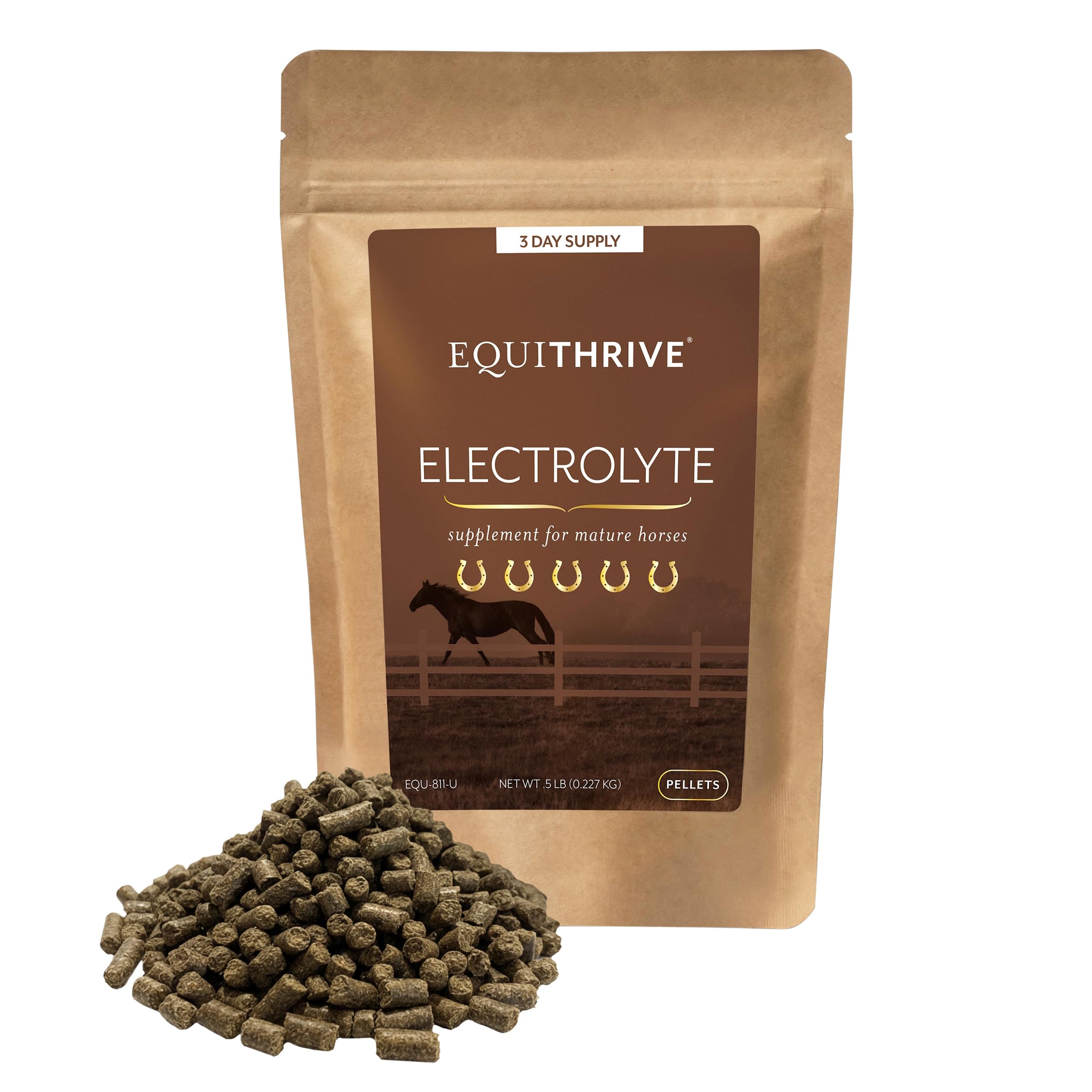 Equithrive Horse Electrolyte Pellets, Vitamins and Minerals Supplement, Equine Feed Supplies for Training and Competition, .5 lbs, 3 Day Supply