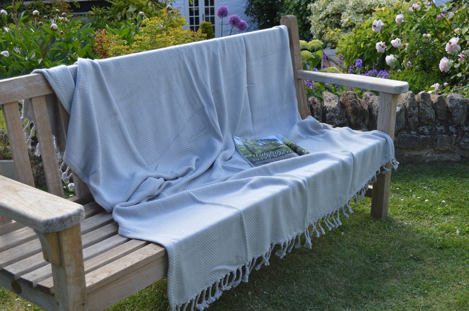 Quayside Home Throw 100% Cotton Herringbone Weave 150x200cm Dove Grey