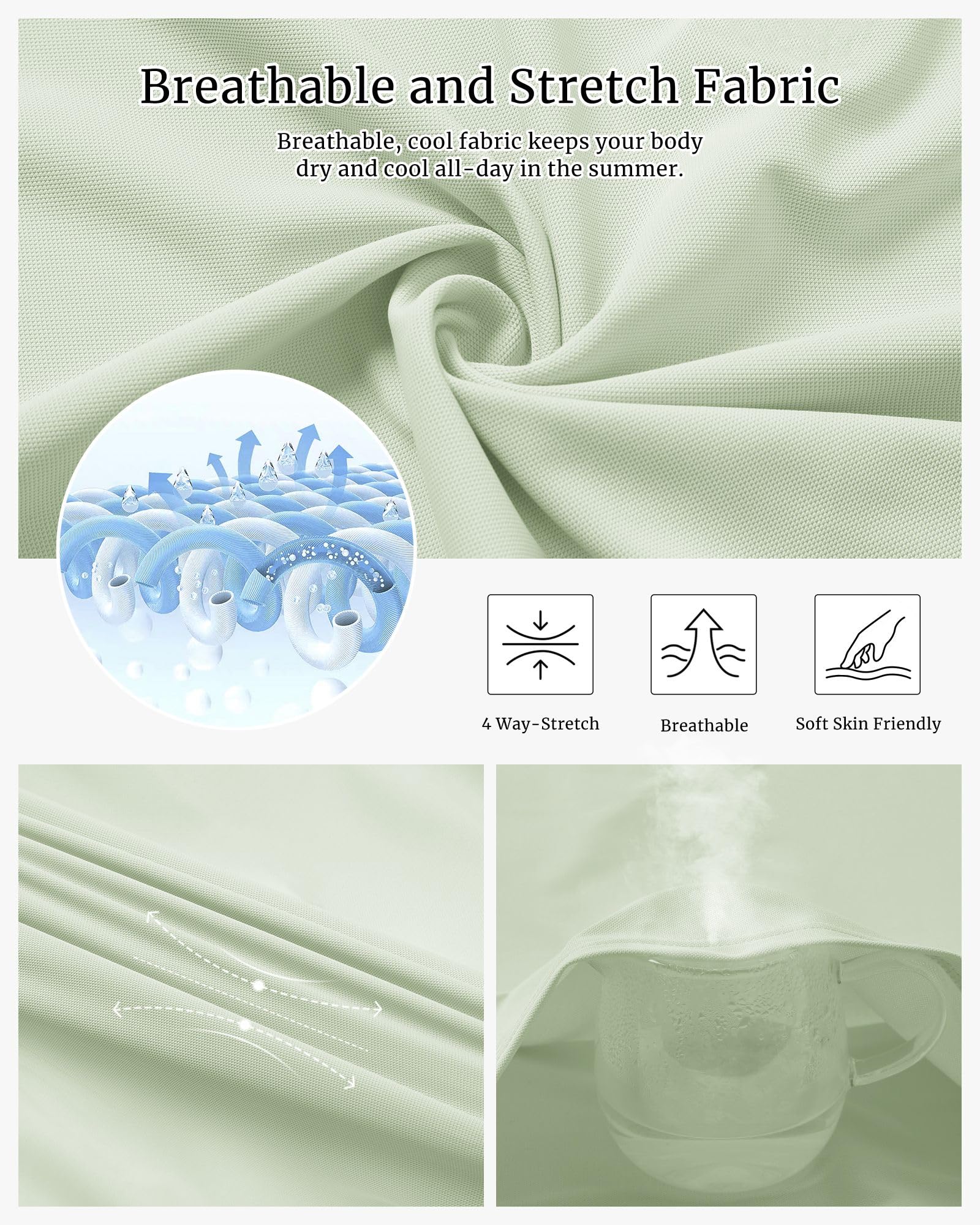 33,000ft Polo de golf para mujer, protección solar, protección UV, verano, manga corta, camiseta de secado rápido, camiseta deportiva para exteriores, transpirable, funcional para golf, tenis