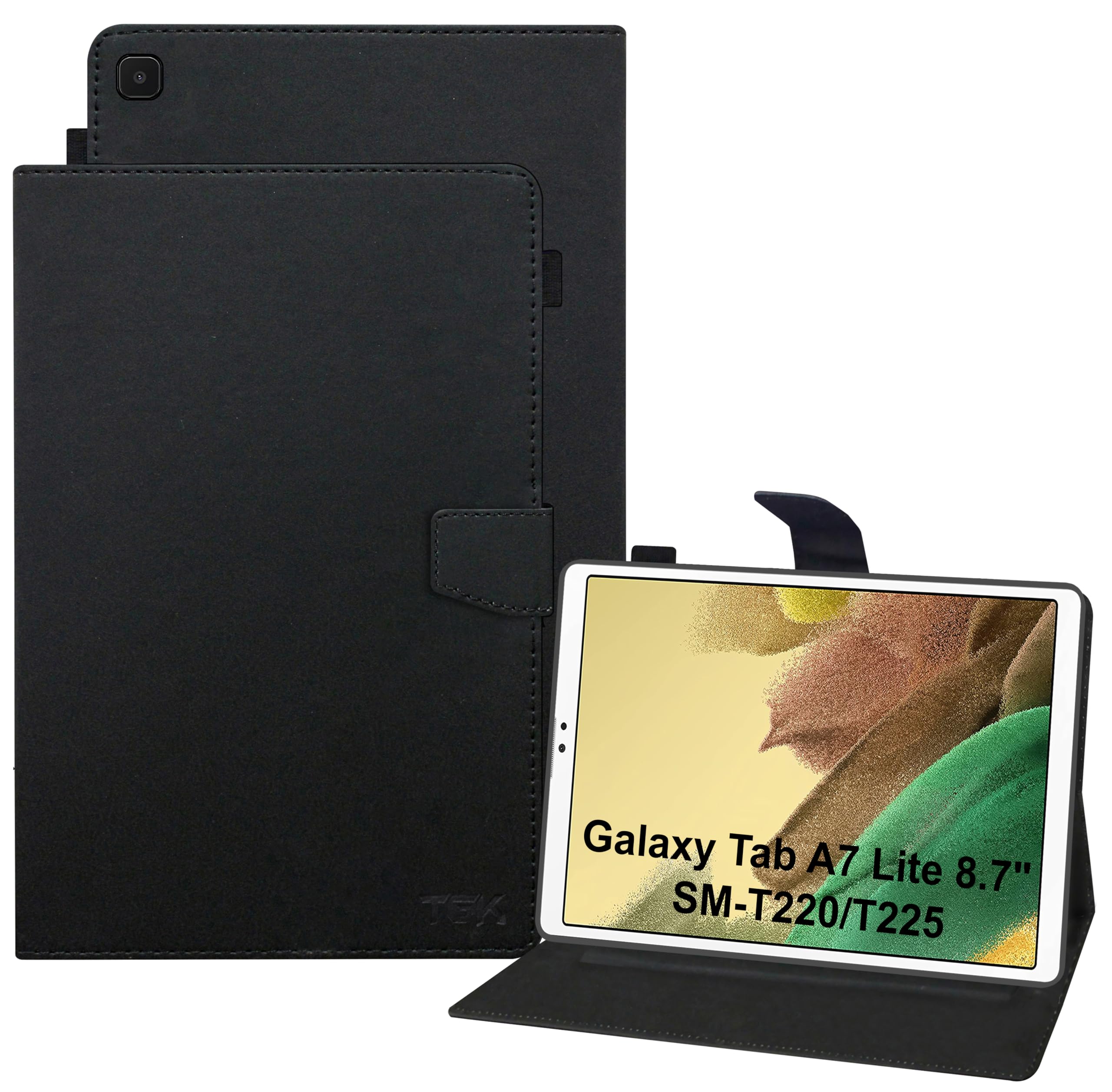 TGK Leather Flip Stand Case Cover for Samsung Galaxy Tab A7 Lite 8.7" SM-T220/T225 with Stylus Holder, Black (B098QJYY5Y) Amazon Price History, Amazon Price Tracker
