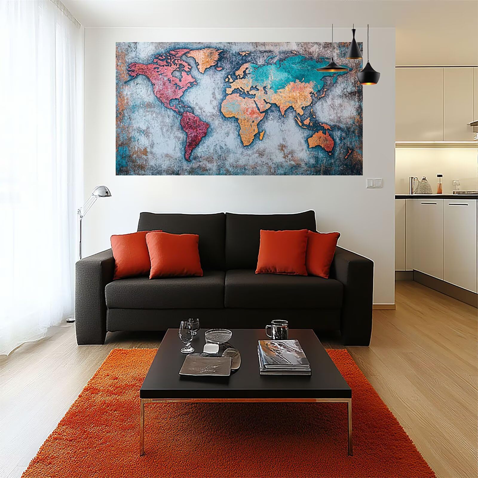 5D DIY Diamond Painting Mapa, Diamentowe Malowanie Według Liczb Dorośli Mapa Świata Zestaw Do Haftu Kwadratowego Full Wiertła Diamentowe Malarstwo 70 x 140 cm, Zestaw do malowania diamentowego jako