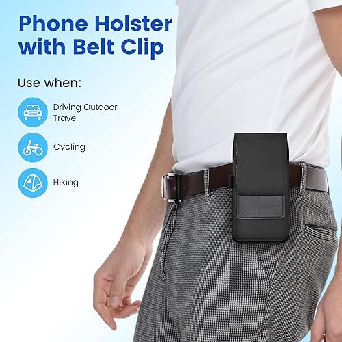 Miniatura 6 de Mopaclle Funda de nailon para teléfono celular para cinturón, compatible con iPhone 17 Pro MaxAir, iPhone 16 Pro Max, 15 Pro Max, Galaxy S25 Plus,