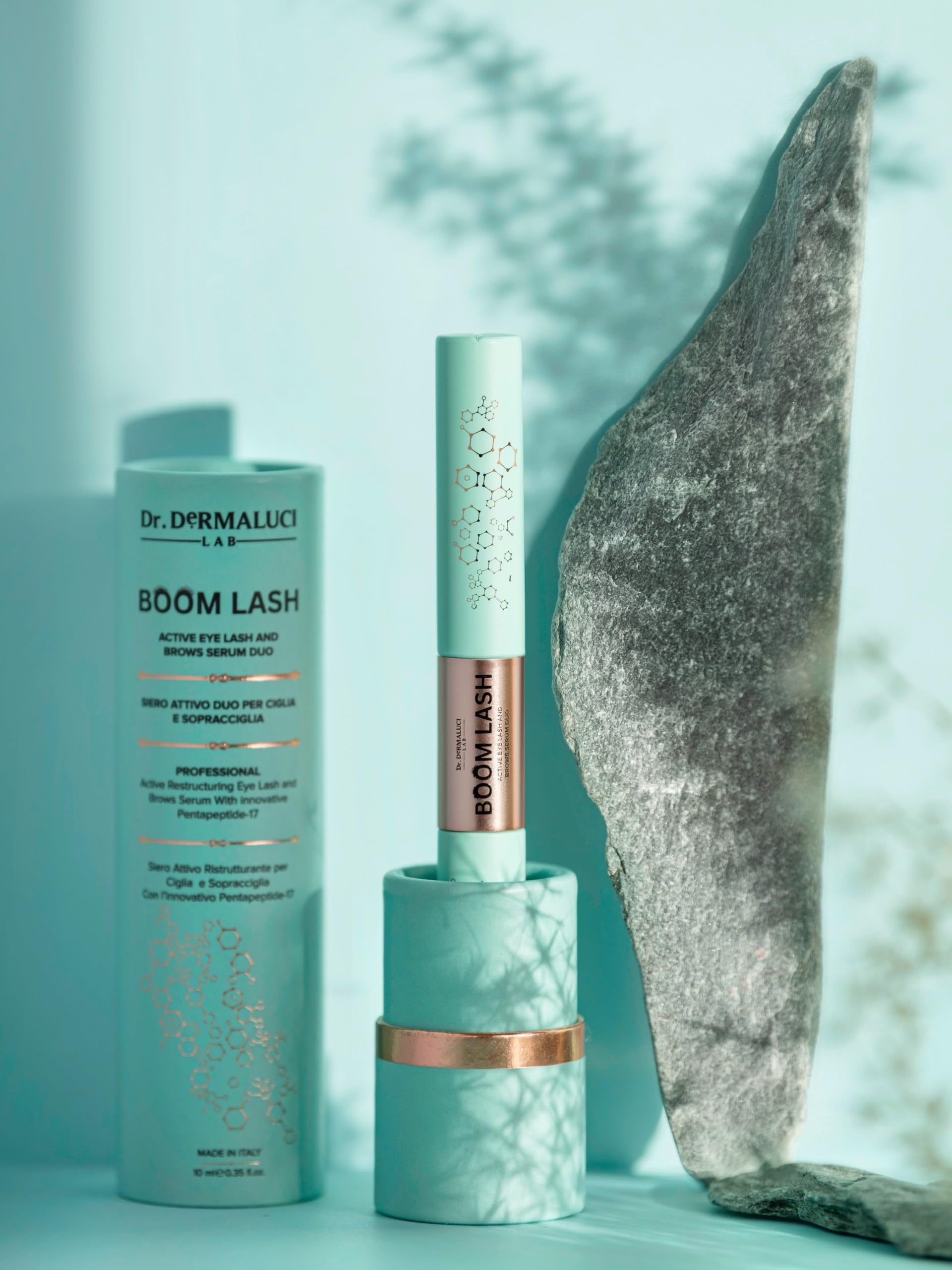 Dr. Dermaluci Lab Sérum Cils et Sourcils Croissance Naturelle Sans Hormones - Fortifiant, Allongeant - Avec Pentapeptides, Biotine, Acide Hyaluronique & Vitamine C - 10ml XXL, BIO, Yeux Sensibles