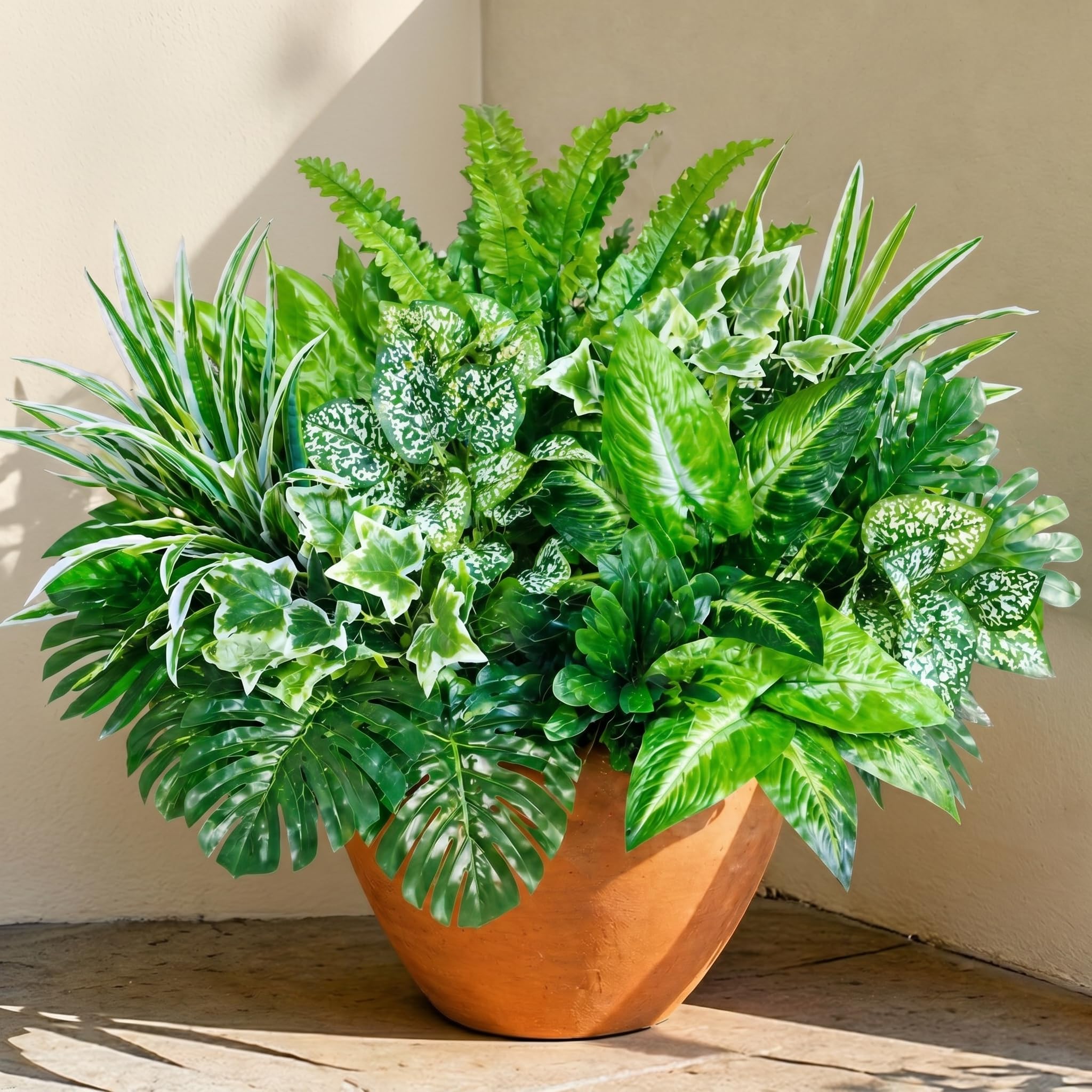 obbsie 16 Bunches Artificial Plants Outdoor