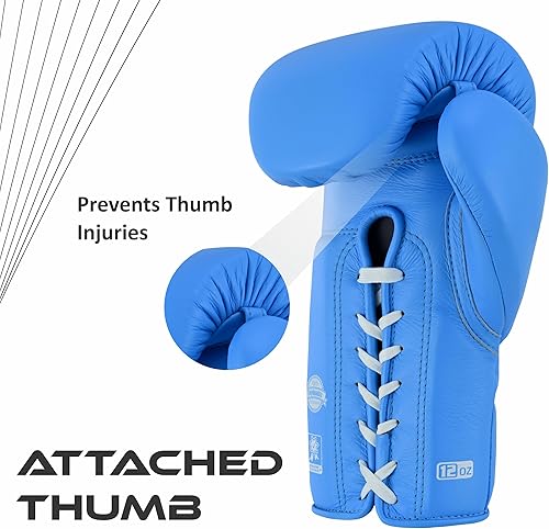 Miniatura 6 de Guantes de boxeo lisos con cordones  Guantes de entrenamiento y combate premium para atletas profesionales de boxeo y artes marciales mixtas