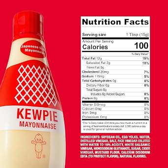 Kewpie Mayonnaise Product of USA Japanese Style Cage Free Gluten Free 12oz