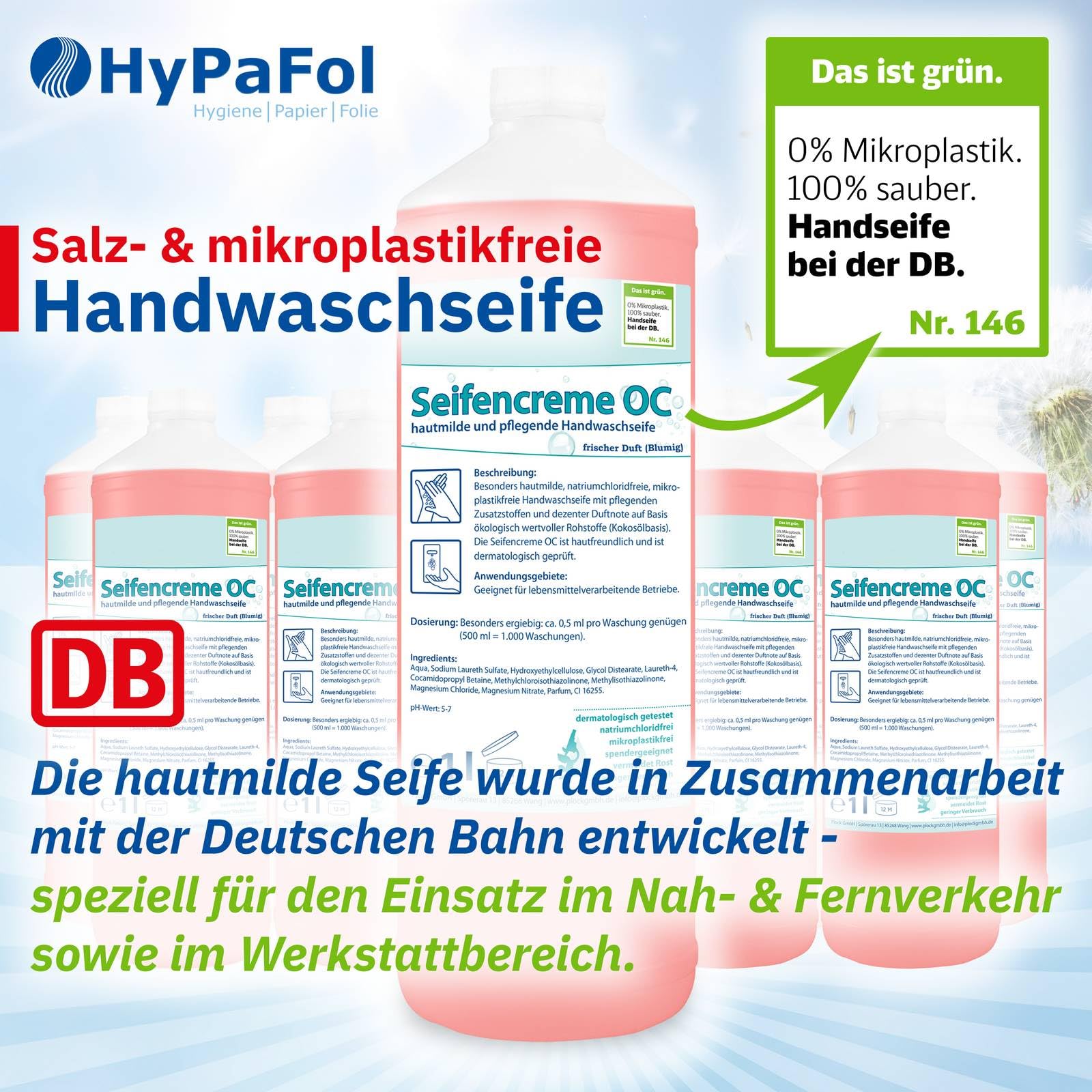 Hypafol cremige Flüssigseife |12 x 1 Liter | rosa, milde Cremeseife | Hautverträgliche Flüssigseife | mit hautschonenden Tensiden | dermatologisch geprüfte Handwaschseife
