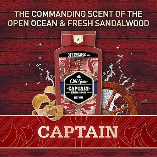 Miniatura 6 de Old Spice Gel de baño para hombres aroma de capitán de comando 21 onzas líquidas paquete de 4