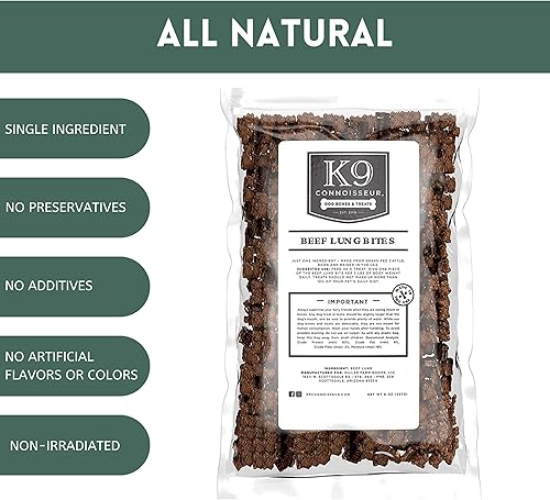 Miniatura 2 de K9 Connoisseur Golosinas para perros de pulmón de carne asada lenta, bajas a oloras, hechas en Estados Unidos, golosinas para perros de un