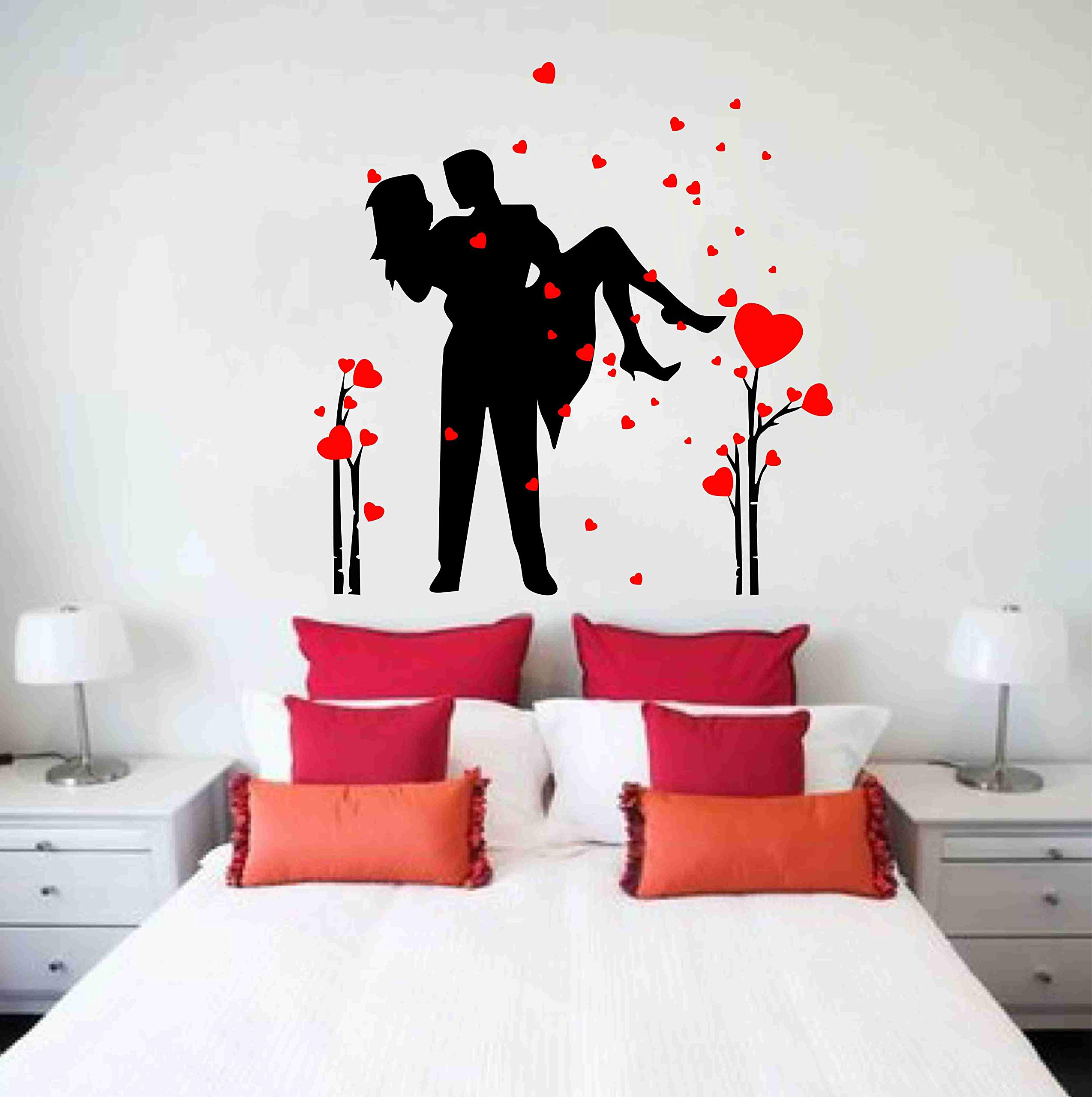 Decor hubb Romantic Love Couple Wall Sticker | Wall Sticker for Bedroom, Living Room, Home Decor-image-41