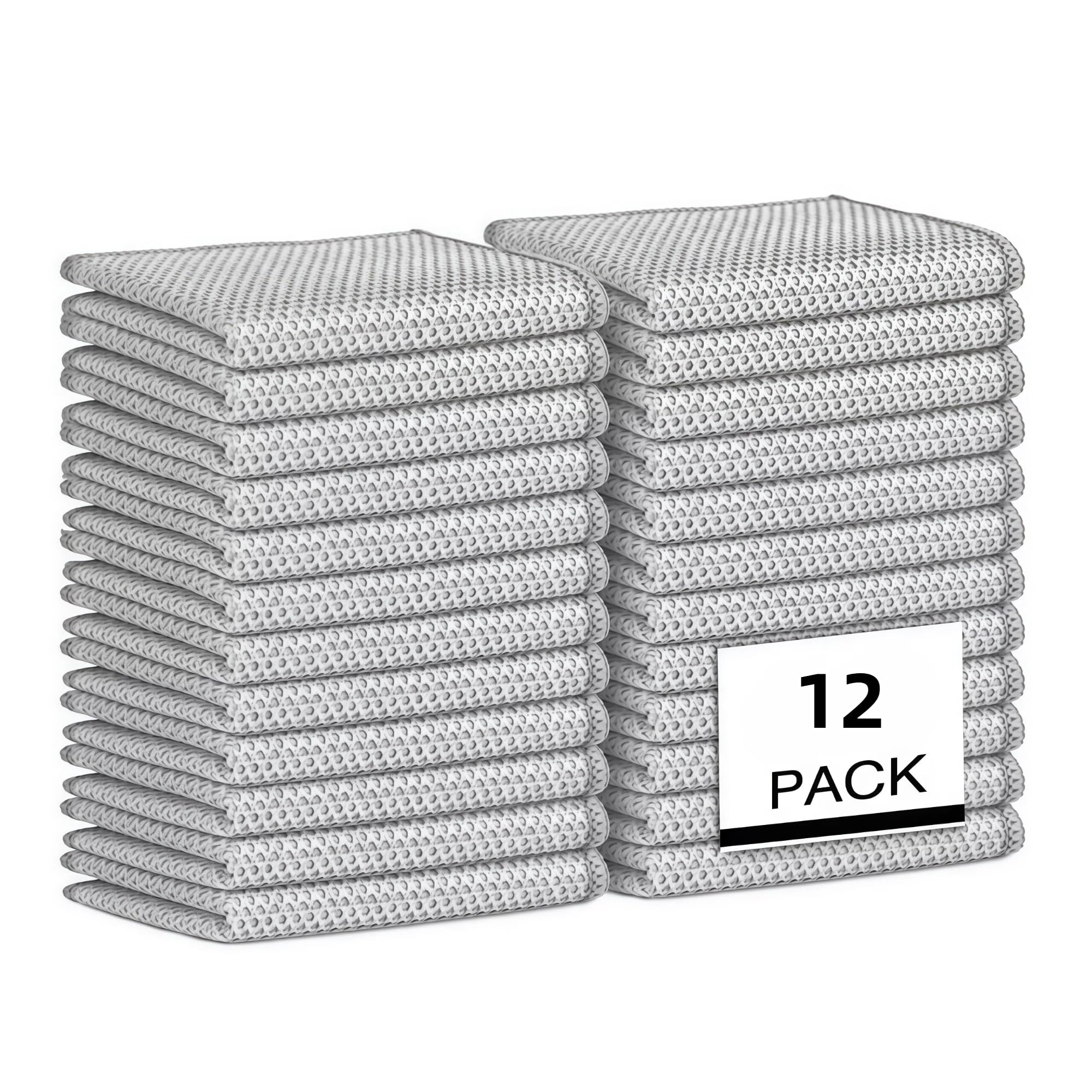 12 Pcs New Upgrade 2-Layer Metal Dish Cloth Non-Scratch Multipurpose Steel Wire Dishcloths Dishwashing Rag Reusable Quick-Dry Odor-Free