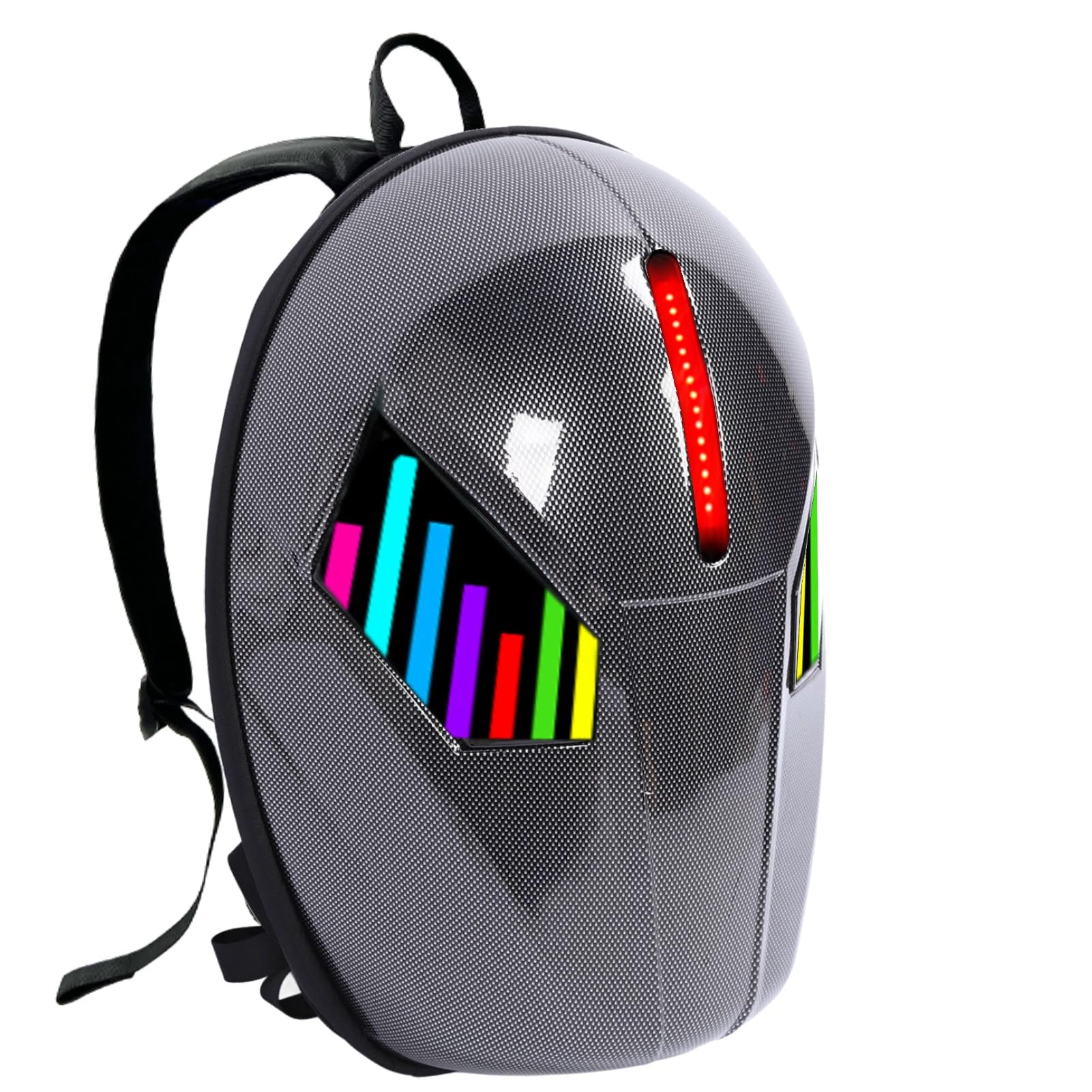 SEAFRONT Sac à Dos LED avec Affichage Programmable, ABS, étui Rigide 3D étanche, Sacs de Casque pour Ordinateur Portable, Accessoires de Moto